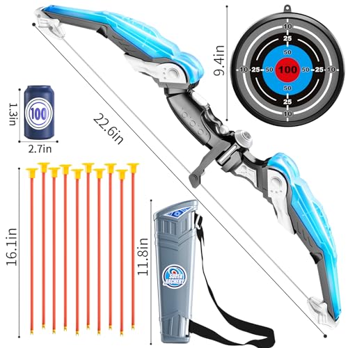 TEMI Kids Bow and Arrow Set LED Light Up Archery Toy Set with 10 Suction Cup Arrows 4 Target Quiver Indoor and Outdoor Toys Archery Boys Toys Gifts for 312 Years Old Boys Girls - Image 5