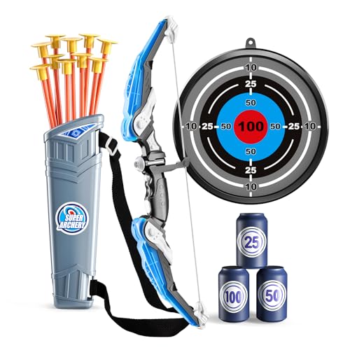 TEMI Kids Bow and Arrow Set LED Light Up Archery Toy Set with 10 Suction Cup Arrows 4 Target Quiver Indoor and Outdoor Toys Archery Boys Toys Gifts for 312 Years Old Boys Girls - Image 1