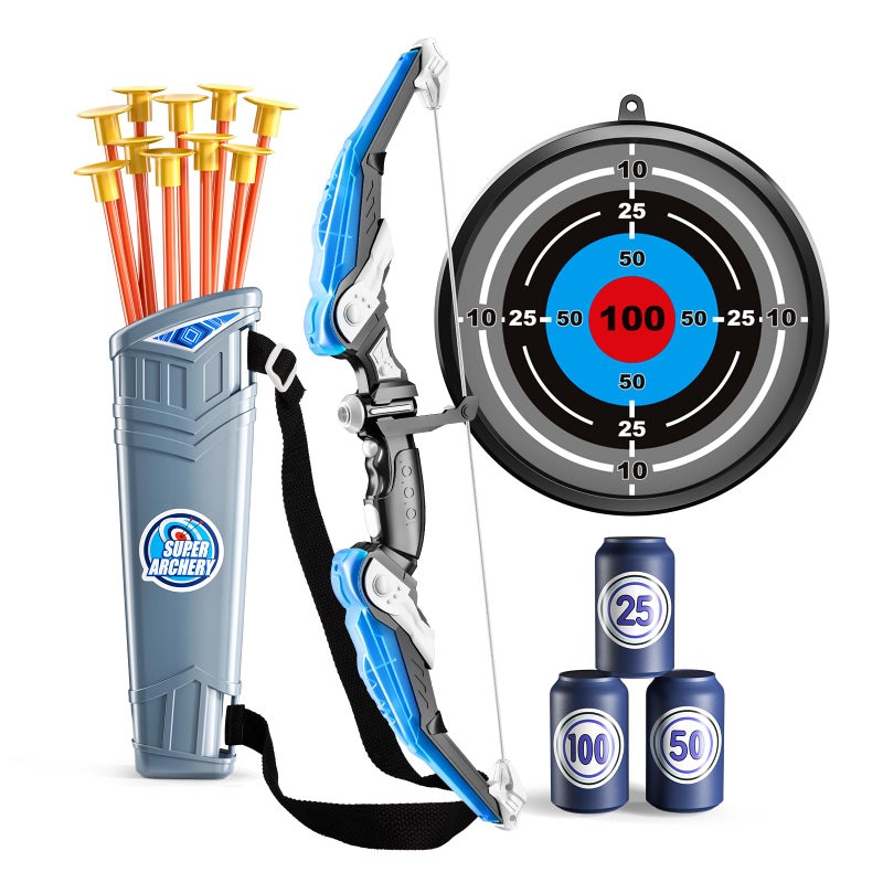 TEMI Kids Bow and Arrow Set LED Light Up Archery Toy Set with 10 Suction Cup Arrows 4 Target Quiver Indoor and Outdoor Toys Archery Boys Toys Gifts for 312 Years Old Boys Girls - Image 3
