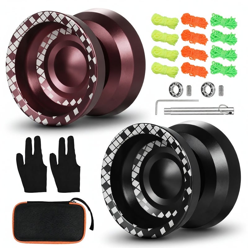 2pcs Professional Yoyoball Aluminum Alloy Responsive Yoyoball with Unresponsive Bearing for Professionals Beginners - Image 1