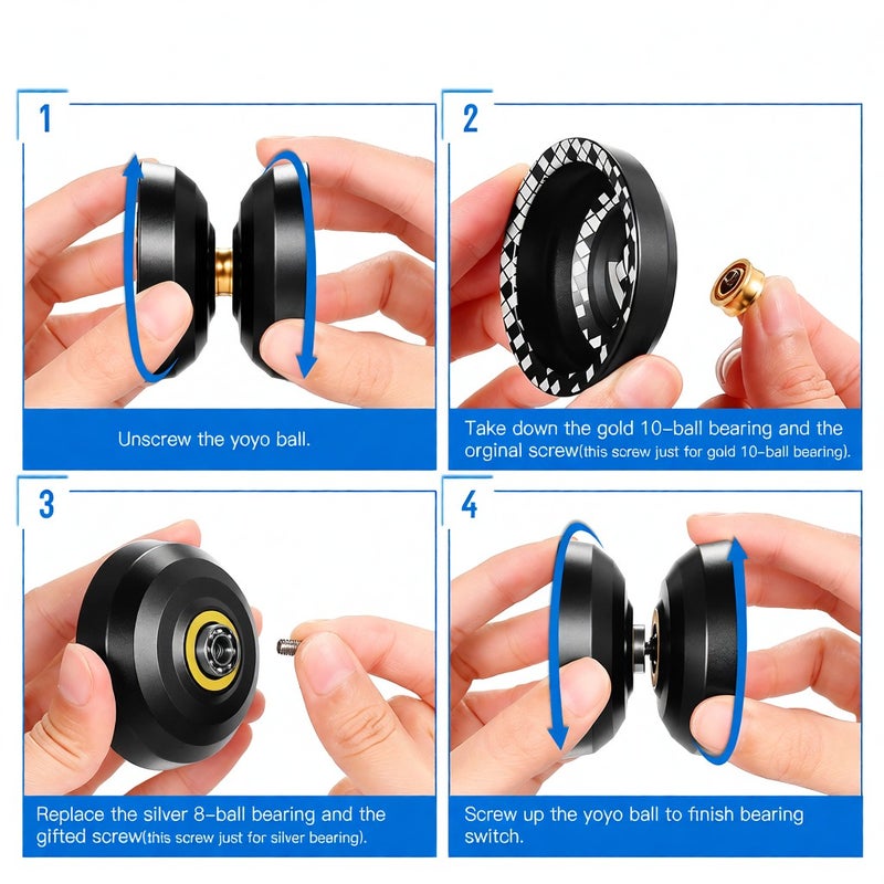 2pcs Professional Yoyoball Aluminum Alloy Responsive Yoyoball with Unresponsive Bearing for Professionals Beginners - Image 3