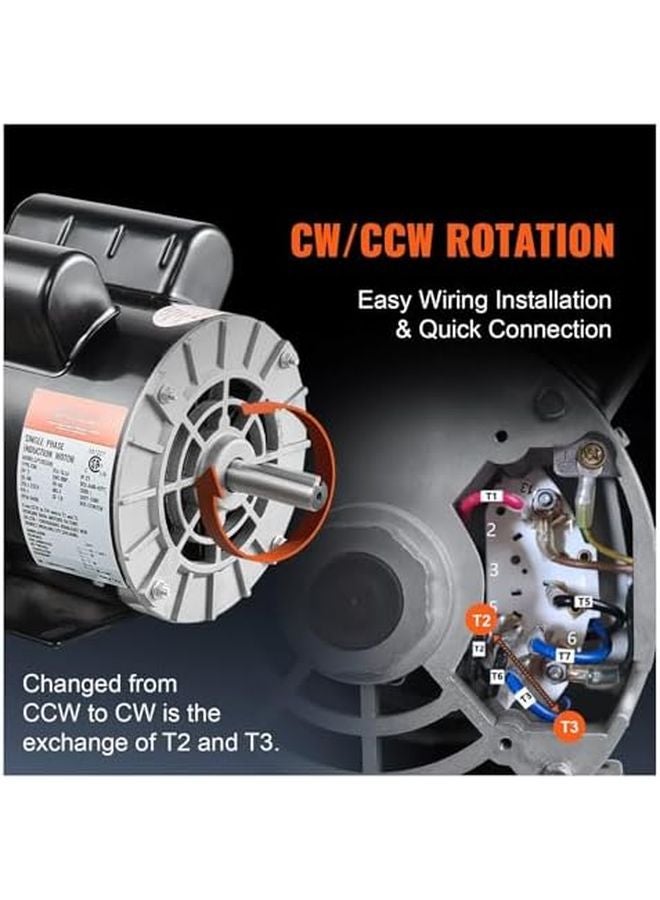 3HP 230V Single Phase Electric Motor 3450RPM 56 Frame CW CCW For Industrial Equipment - Image 5