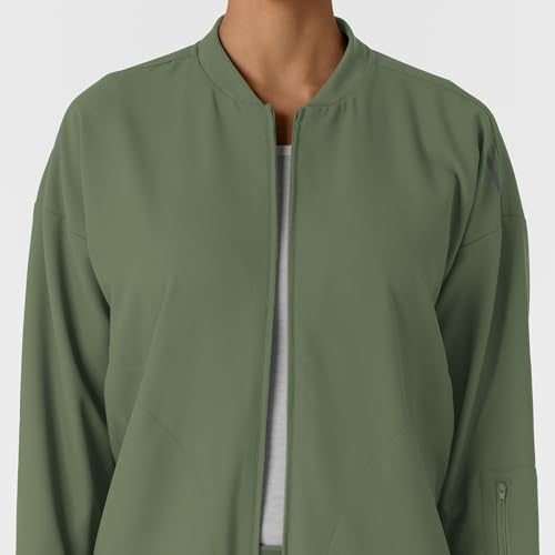 WINK Women's Bomber Scrub Jacket - Olive, L - Image 5