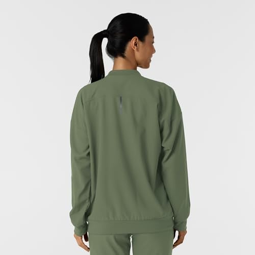 WINK Women's Bomber Scrub Jacket - Olive, L - Image 3