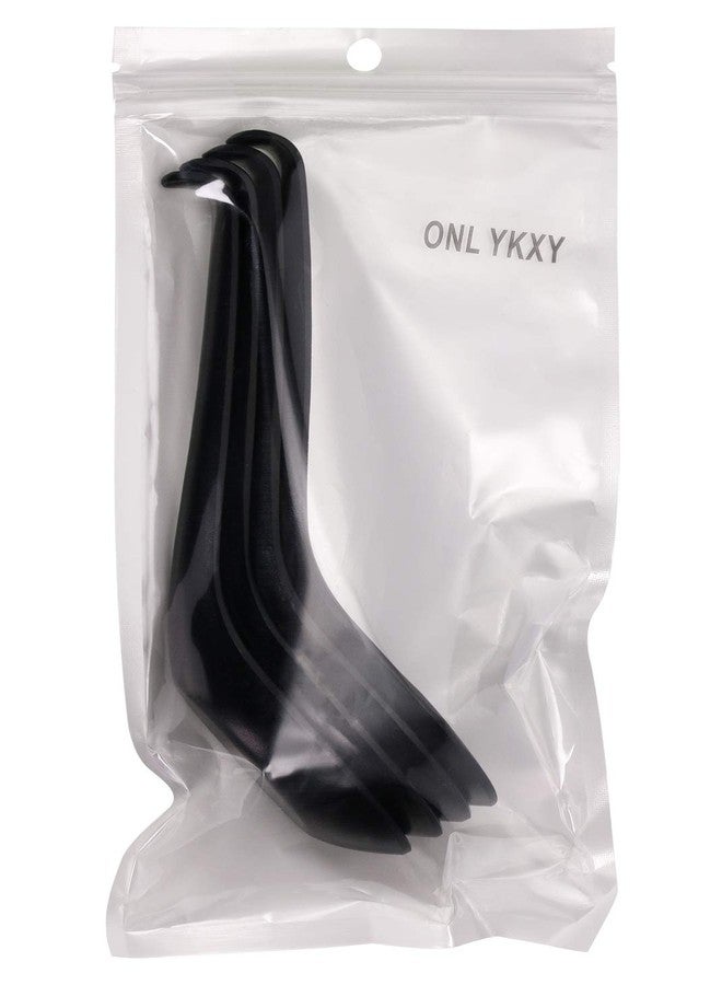 مجموعة من 4 ملاعق حساء بلاستيكية سوداء من ONLYKXY، ملاعق حساء الأرز والوانتون اليابانية والصينية - Image 4