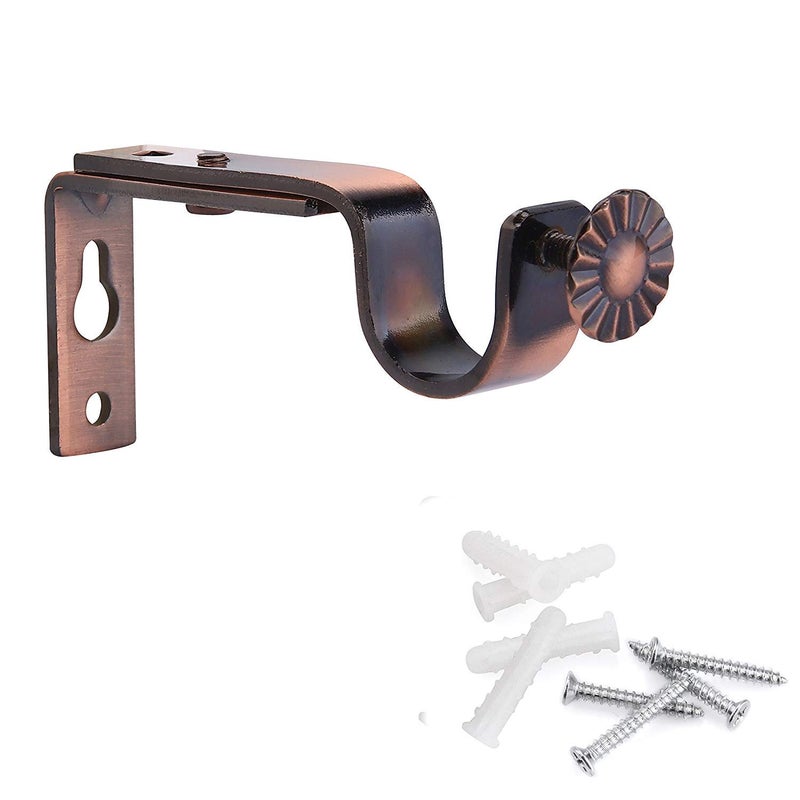 Alikeke Adjustable Curtain Rod Wall Bracket, Set of 4, Red Bronze, Premium Steel Drapery Rod Bracket for Walls - Image 3