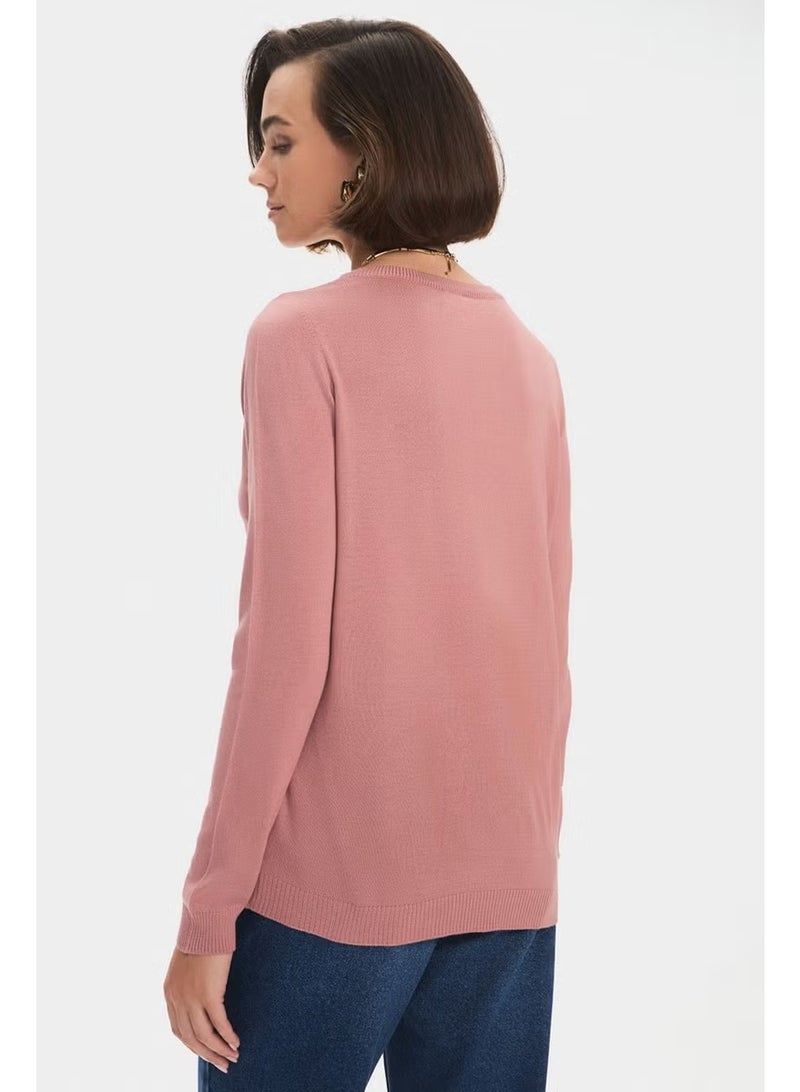 JUNE Women's Exclusive V Neck Viscose Blend Knitwear Sweater - Image 3