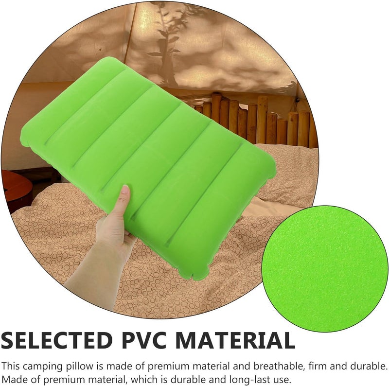 Garneck Inflatable Camping Pillow with Flocked PVC Cover Thickened Square Sleeping Cushion Lightweight Travel Pillow for Backpacking Office Rest - Image 3