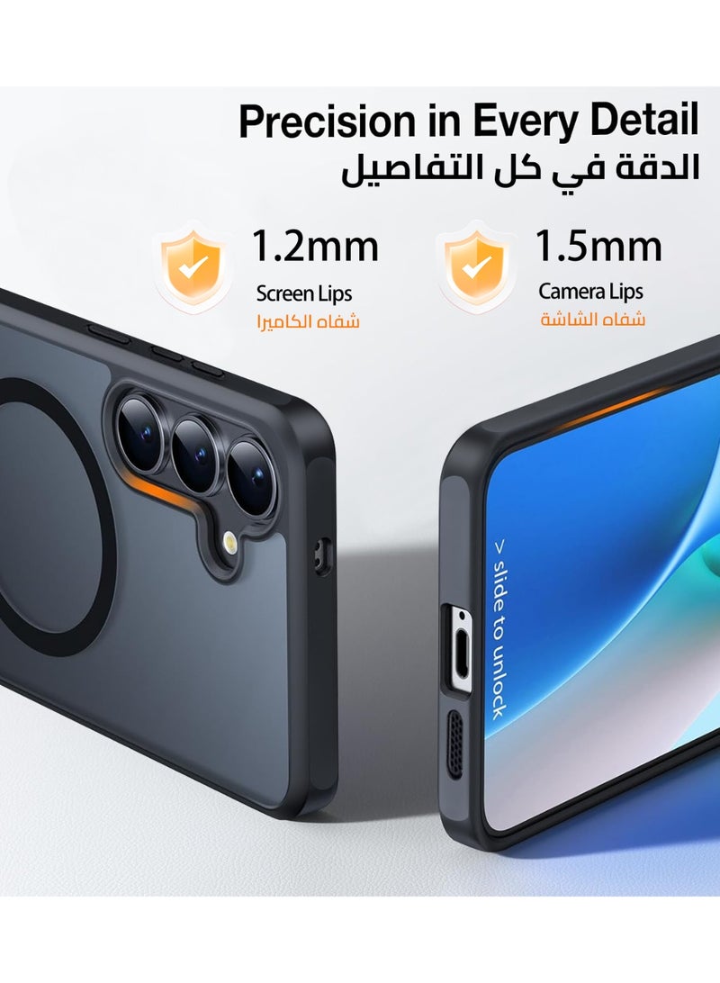 ايليجو جراب لموبايل سامسونج S25 بلس من، متوافق مع ماج سيف، غطاء مغناطيسي مع حامل غير مرئي، جراب موبايل حماية ضد الصدمات، جراب خلفي رفيع غير لامع لهاتف جالاكسي S25 بلس 5G (اسود) - Image 5