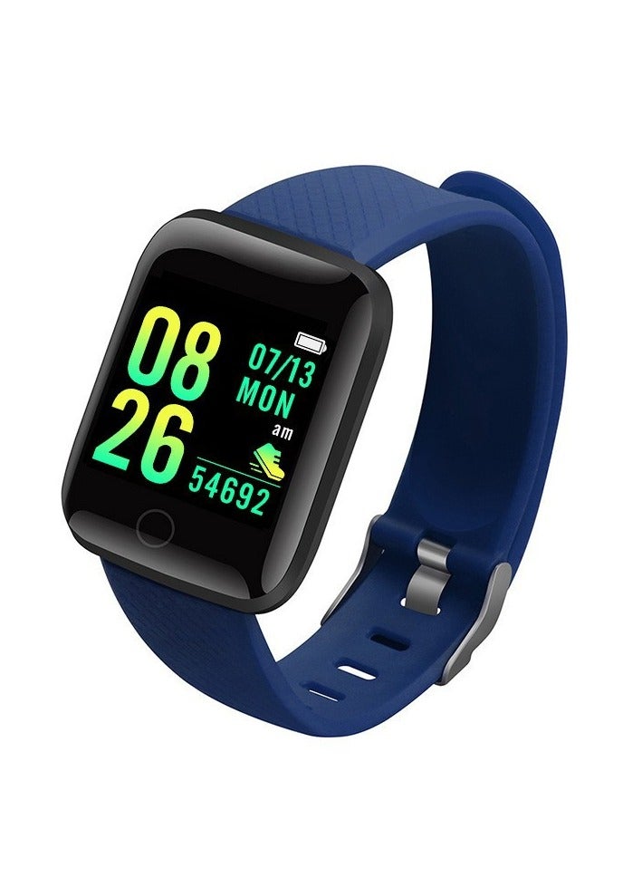 AROAQ Smart Watch, Rectangular Dial Durable Smart Wrist Watch, Usb Charging Fitness Tracker Watch With Blood Pressure Monitor Fitness Tracker Call And Message Notification, (Blue) - Image 1