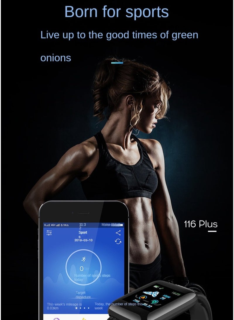 AROAQ Smart Watch, Rectangular Dial Durable Smart Wrist Watch, Usb Charging Fitness Tracker Watch With Blood Pressure Monitor Fitness Tracker Call And Message Notification, (Blue) - Image 3