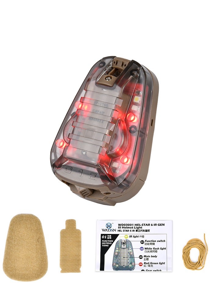 AROAQ Waterproof Tactical Helmet Light, Airsoft Survival Helmet Lamp Led Outdoor, Military Identification Light Ir And Visible Led Helmet Strobe For Outdoor Sports Red  - Image 1