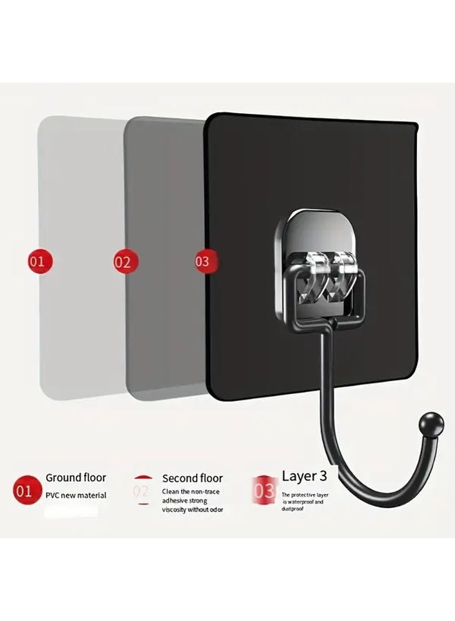 5pcs Strong Adhesive Wall Hooks No Drilling Traceless Kitchen Bathroom Organization - Image 5