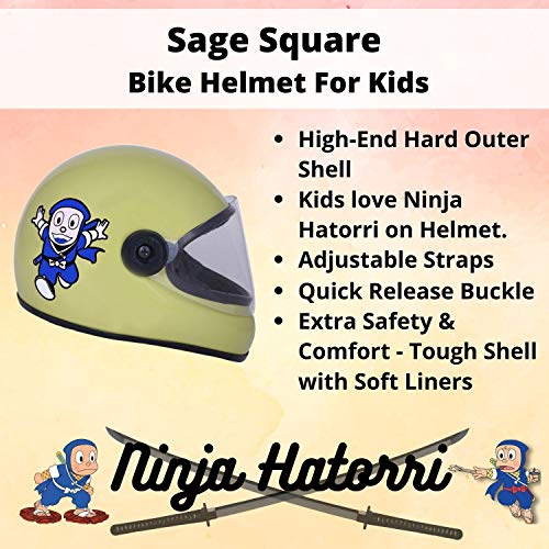 Sage Square Adjustable Cartoon Design Full Face Helmet for Kids Baby Safety and Comfort (3-12 Years) (Khakhi Matte) - Image 5
