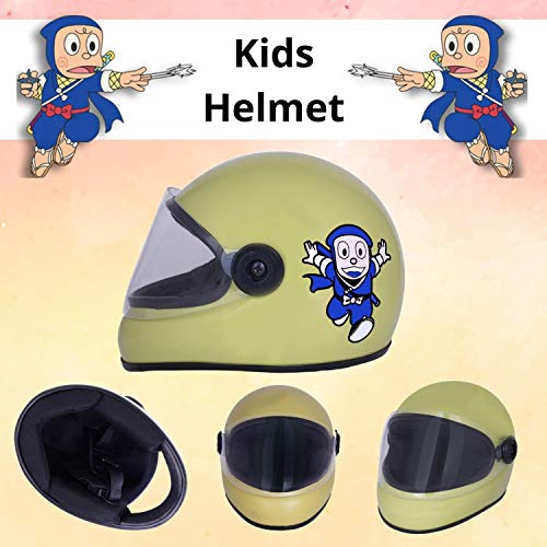 Sage Square Adjustable Cartoon Design Full Face Helmet for Kids Baby Safety and Comfort (3-12 Years) (Khakhi Matte) - Image 3