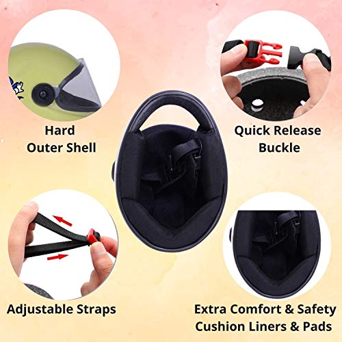 Sage Square Adjustable Cartoon Design Full Face Helmet for Kids Baby Safety and Comfort (3-12 Years) (Khakhi Matte) - Image 4