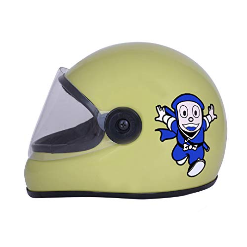 Sage Square Adjustable Cartoon Design Full Face Helmet for Kids Baby Safety and Comfort (3-12 Years) (Khakhi Matte) - Image 1