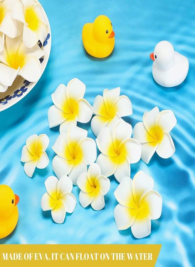 SHIVAMKRAFT 24 Pieces Artificial White Foam Hawaii Frangipani Beach Floating Flowers for Hair, Hat, Home, Pooja Room, Festival and Events, Bad Room, Wedding Party, Valentine Decoration DIY (White) - Image 3