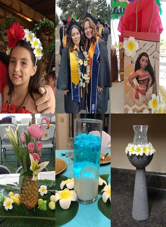 SHIVAMKRAFT 24 Pieces Artificial White Foam Hawaii Frangipani Beach Floating Flowers for Hair, Hat, Home, Pooja Room, Festival and Events, Bad Room, Wedding Party, Valentine Decoration DIY (White) - Image 4