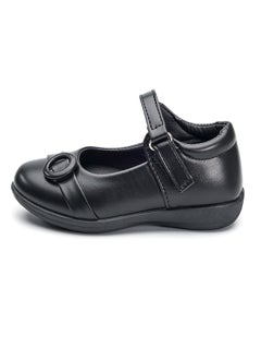 babyqlo Stylish Black Mary Jane School Shoes with Hook and Loop Closure for Girls  - Image 4