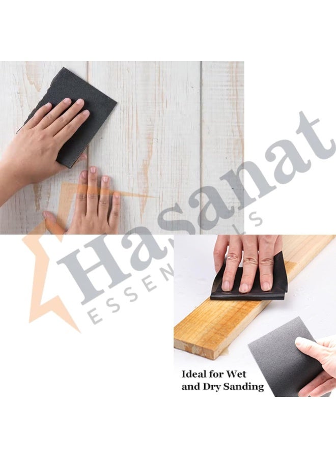 HASANAT ESSENTIALS ورق صنفرة أساسي مقاوم للماء من كربيد السيليكون لأداء الرسم والأعمال الخشبية والسيارات وتصنيع المعادن 10 قطع (GRIT #1000) - Image 4