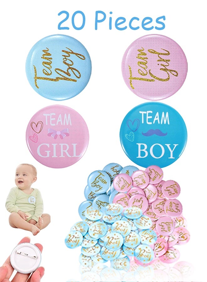20 قطعة من شارات الكشف عن جنس المولود لحفلات استقبال المولود، وألعاب حفلات استقبال المولود، ولوازم الحفلات، وهدايا الحفلات - Image 1