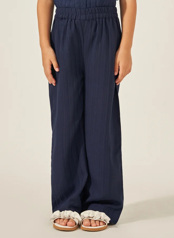 Styli Styli Textured Spread Collar Shirt and Trousers Set