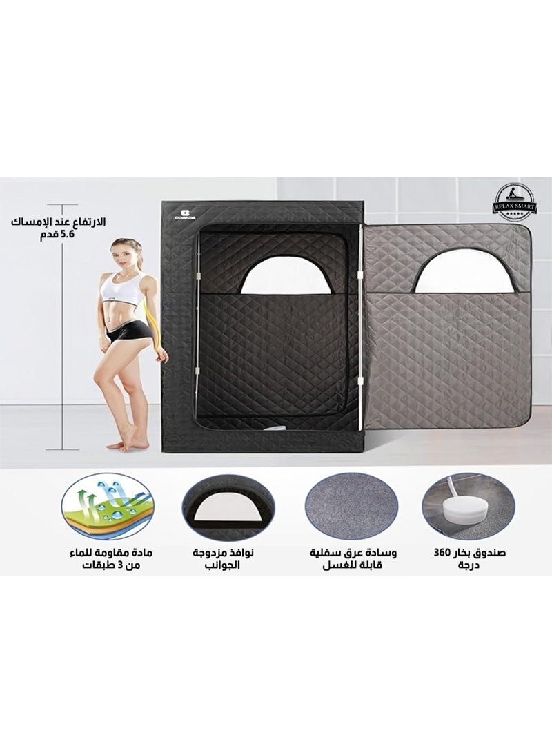 Relax Smart Foldable Home Sauna Room with Window – Portable Steam Sauna Tent for Relaxation & Home Spa - Image 3
