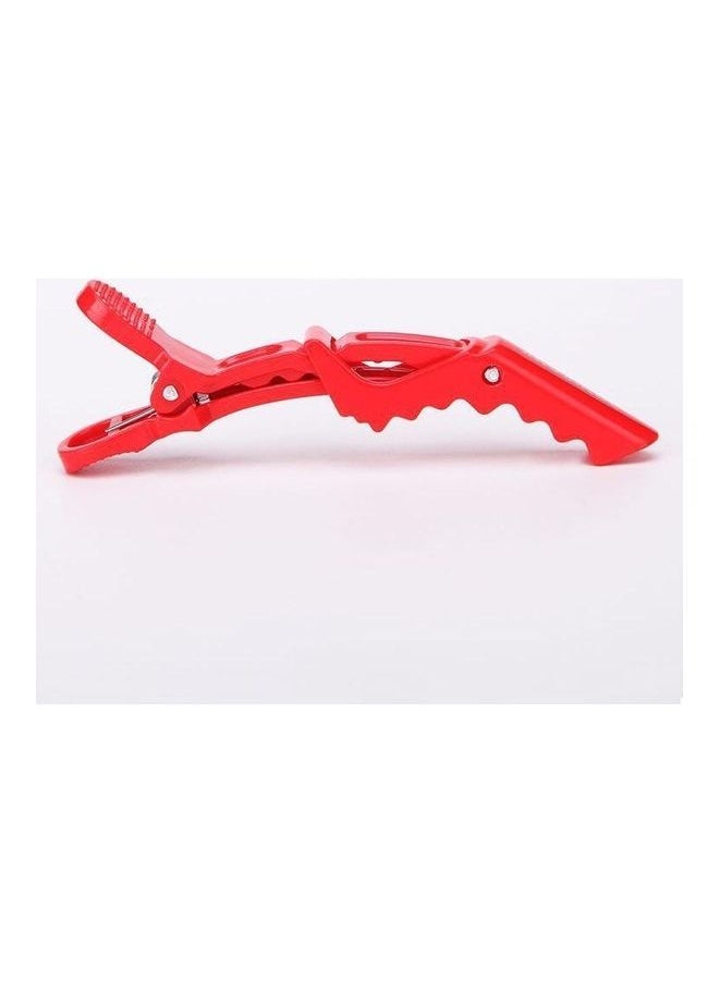 NIBEMINENT 6-Piece Non-Slip off Hair Salon Barber Shop Style Partition Special Clip Tool Red  - Image 3