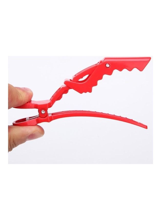 NIBEMINENT 6-Piece Non-Slip off Hair Salon Barber Shop Style Partition Special Clip Tool Red  - Image 4