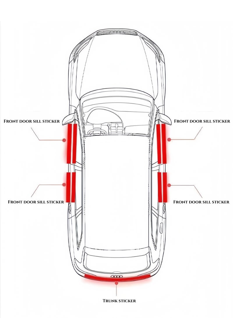 Car door edge protection strip, anti-scratch protection strip, threshold protection strip, bumper protection strip, 5D carbon fiber body film, car self-adhesive anti-collision film, suitable for sedans, car protection, car decoration, door edges, front and rear bumpers, threshold protection strips, car anti-collision strips, suitable for most models, 8 thresholds and 1 trunk, a total of 9 strips (black) - Image 5
