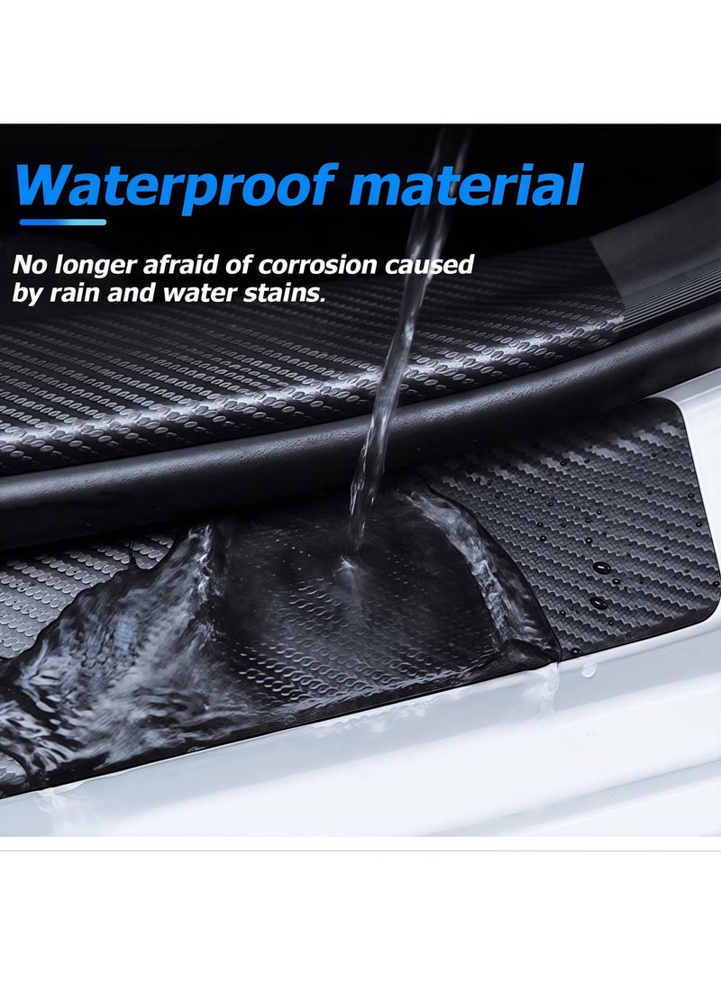 Car door edge protection strip, anti-scratch protection strip, threshold protection strip, bumper protection strip, 5D carbon fiber body film, car self-adhesive anti-collision film, suitable for sedans, car protection, car decoration, door edges, front and rear bumpers, threshold protection strips, car anti-collision strips, suitable for most models, 8 thresholds and 1 trunk, a total of 9 strips (black) - Image 5
