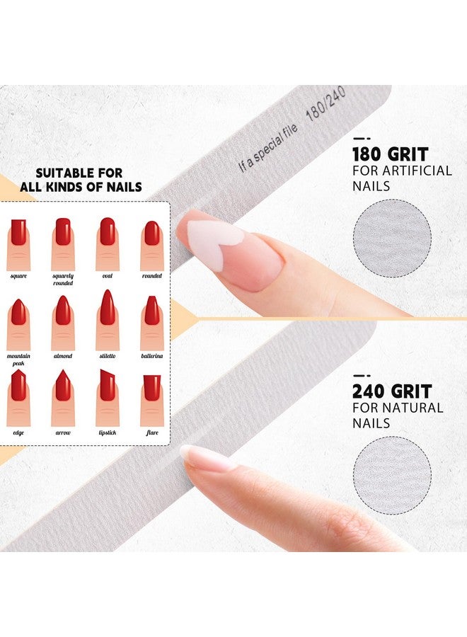 Minatee 150 Pcs 180/240 Grit Nail Files Bulk Nail Files For Natural Nails Doubled Sides Emery Boards For Nail Professional Manicure Tools For Natural Nails Acrylic Nails Home And Salon Supplies - Image 3