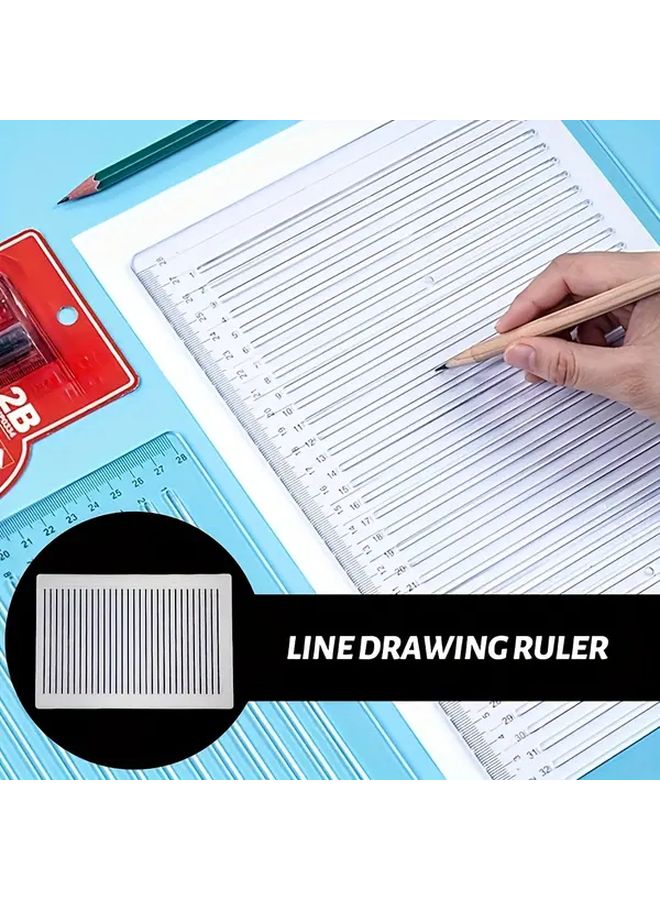 Precision 0 39 Inch Pitch Line Guide Plate Transparent PVC Ruler 1pc - Image 4