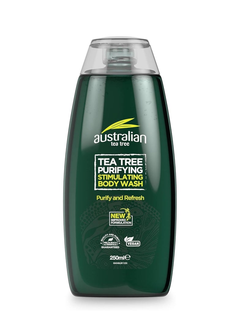 australian tea tree Body Wash Purifying Natural Vegan Cruelty Free Paraben and SLS Free Stimulating 250 ml - Image 1