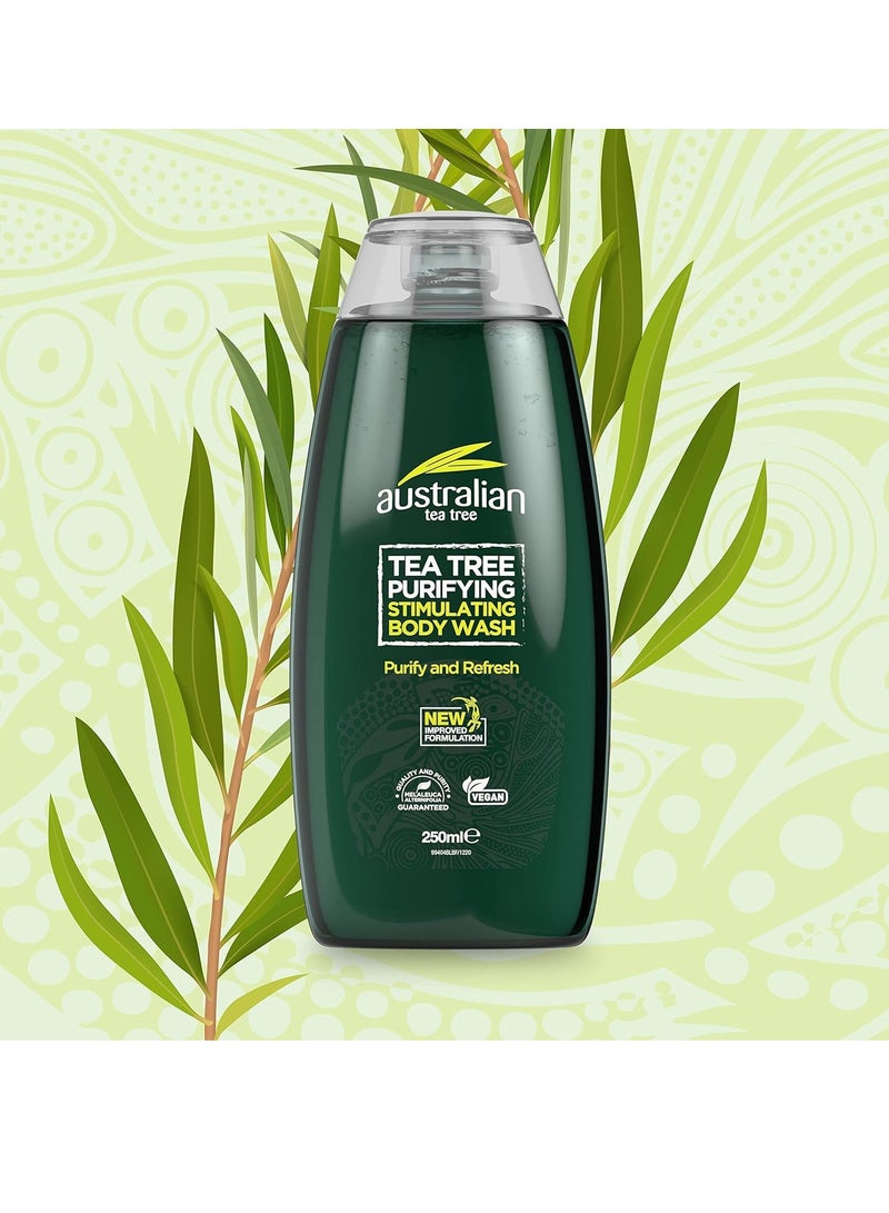 australian tea tree Body Wash Purifying Natural Vegan Cruelty Free Paraben and SLS Free Stimulating 250 ml - Image 3