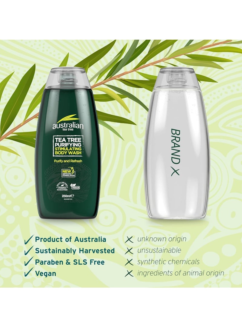 australian tea tree Body Wash Purifying Natural Vegan Cruelty Free Paraben and SLS Free Stimulating 250 ml - Image 5