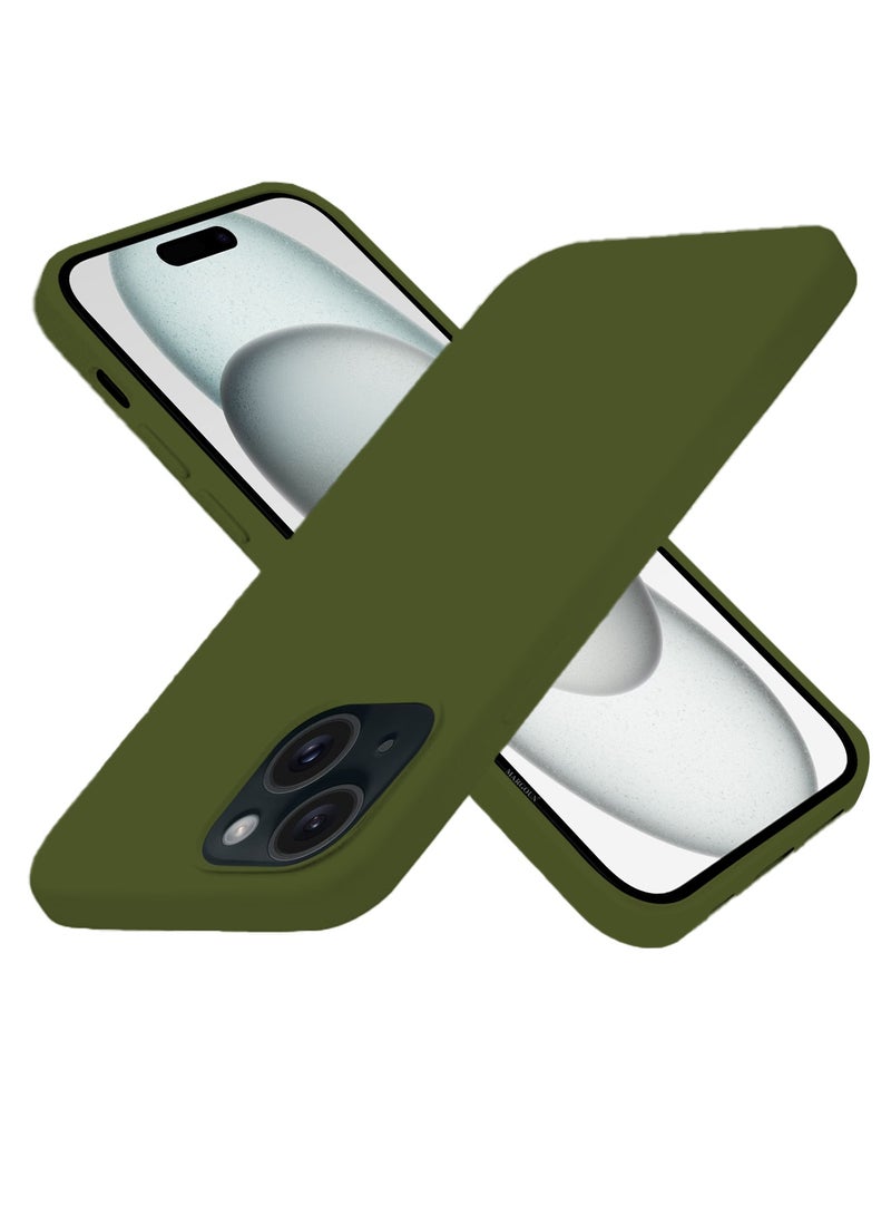 CATANES Silicone Case Cover for Apple iPhone 15 Plus, Slim Protective Cover with Microfiber Lining, Drop Protection - Cactus Green - Image 3
