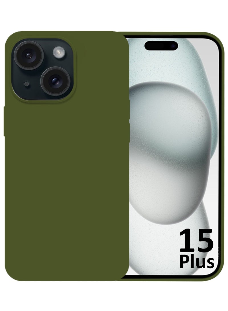 CATANES Silicone Case Cover for Apple iPhone 15 Plus, Slim Protective Cover with Microfiber Lining, Drop Protection - Cactus Green - Image 2