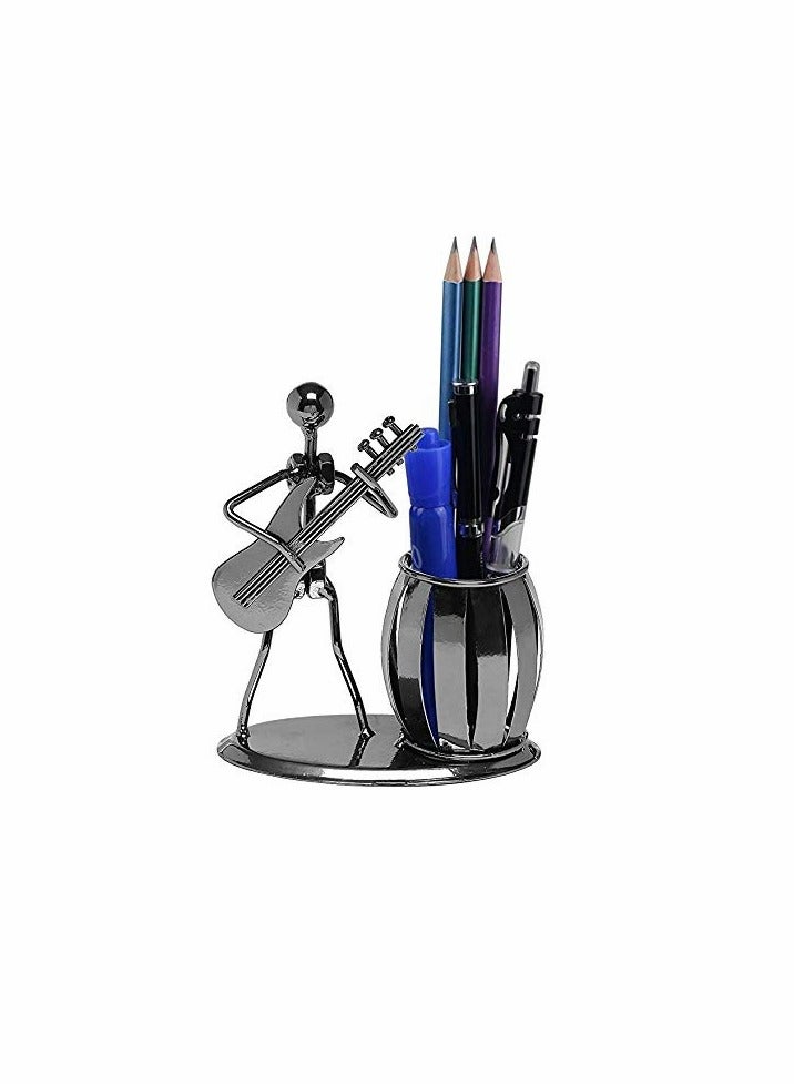 Excefore حامل قلم الجيتار ملحقات سطح المكتب الإبداعية متعددة الأغراض حامل أقلام مكتب معدني للهدايا والأطفال والطلاب والقرطاسية المكتبية - Image 3