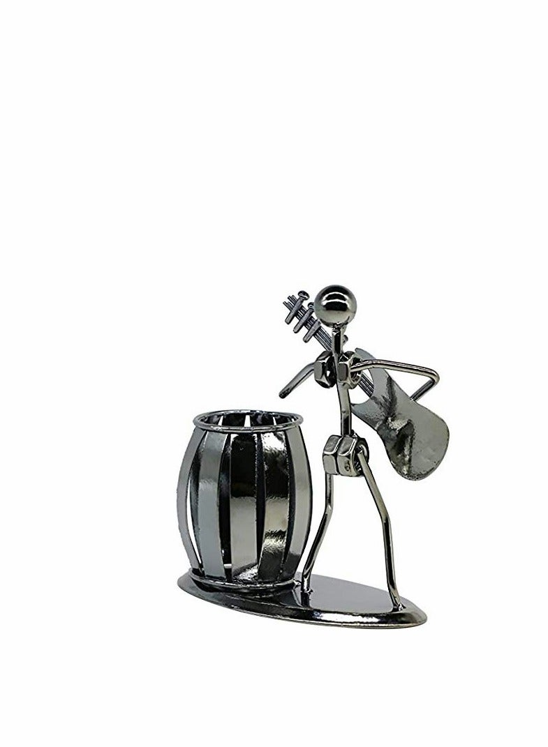 Excefore حامل قلم الجيتار ملحقات سطح المكتب الإبداعية متعددة الأغراض حامل أقلام مكتب معدني للهدايا والأطفال والطلاب والقرطاسية المكتبية - Image 2