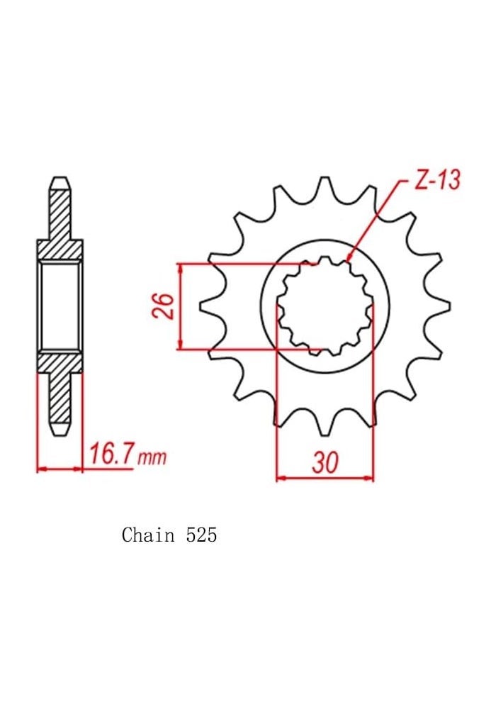 QASULER 525 Motorcycle Front Sprocket - Image 2