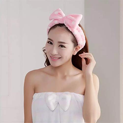 E Shopping Romantic Facial Spa Makeup Cleansing Cute Bow Velvet Elastic Headband (Random Colours) - Pack of 2 - Image 3
