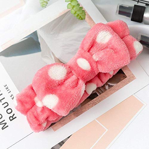 E Shopping Romantic Facial Spa Makeup Cleansing Cute Bow Velvet Elastic Headband (Random Colours) - Pack of 2 - Image 4