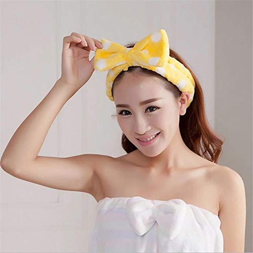 E Shopping Romantic Facial Spa Makeup Cleansing Cute Bow Velvet Elastic Headband (Random Colours) - Pack of 2 - Image 2