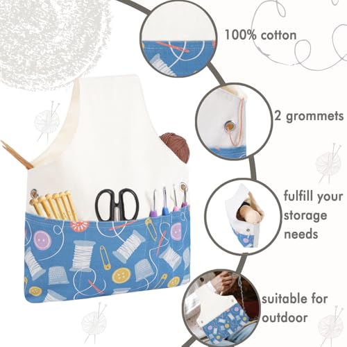TOGETRUE Yarn Bag, Knitting Crochet Tote Bag, Lightweight Yarn Storage Bag Organizer, Travel Knitting Wrist Bag, Yarn Tote Bags for Crocheting, Holding Yarn, Knitting Needles (Accessories Pattern) - Image 5