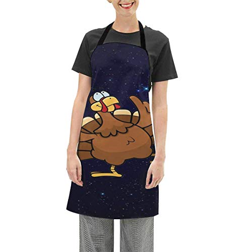 YISHOW Unisex Thanksgiving Funny Turkey Cooking Chef Kitchen Aprons with Adjustable Bib Black - Image 3