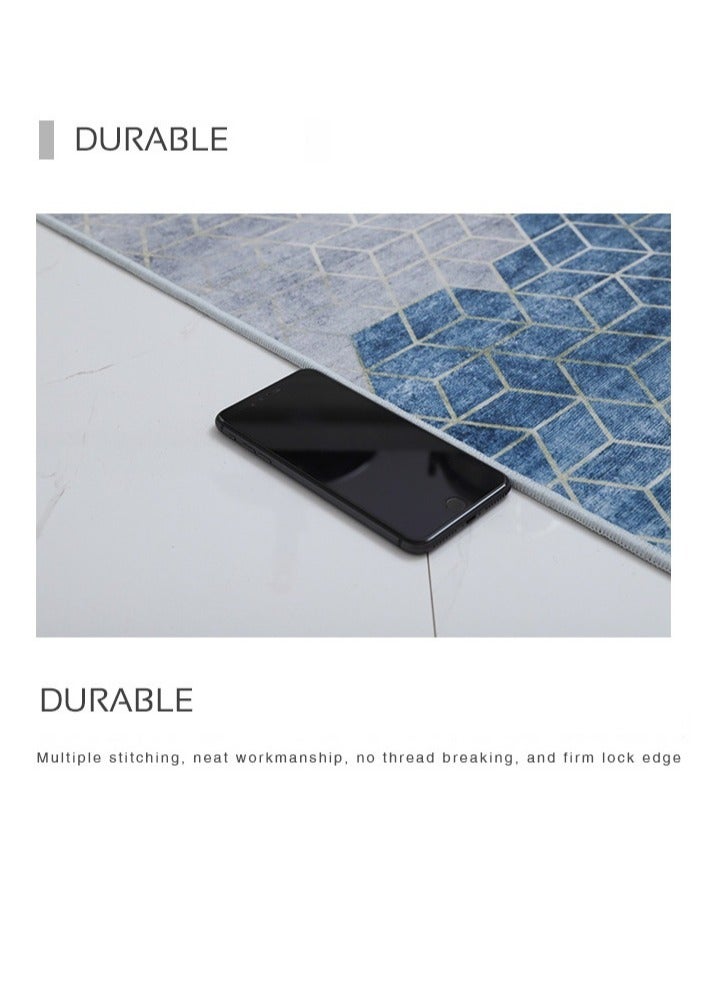 Y&D 2-Piece Non-Slip Floor Mats Geometry Pattern Super Absorbent Kitchen Rug Set  - Image 4