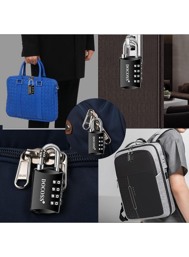 DOCOSS Metal 4-Digit Password Number Luggage Travel Bag Locks, Pack Of 2 (Black), Combination Lock - Image 5