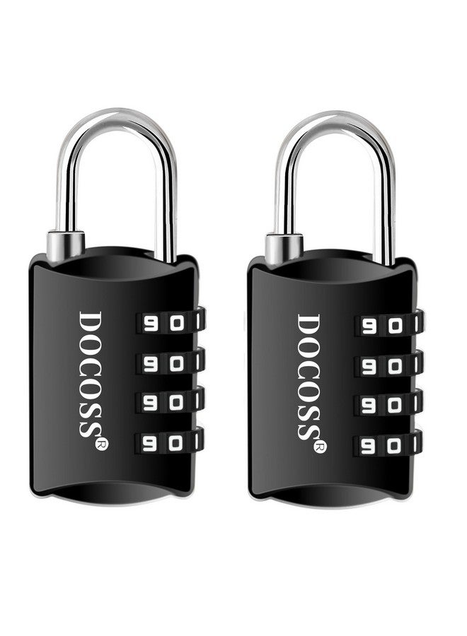 DOCOSS Metal 4-Digit Password Number Luggage Travel Bag Locks, Pack Of 2 (Black), Combination Lock - Image 1